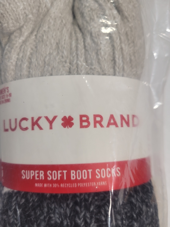 Lucky Brand Accessories - Lucky Brand Gray and Black Super Soft Boot Socks-6 Pair